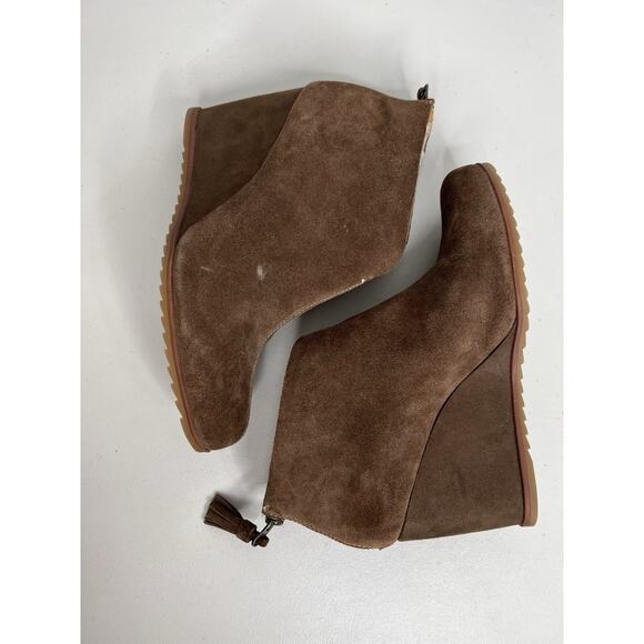 KORKS Kork-Ease Wedge Brown Suede Leather Boot Bootie Women’s Size 9.5 - Picture 4 of 9